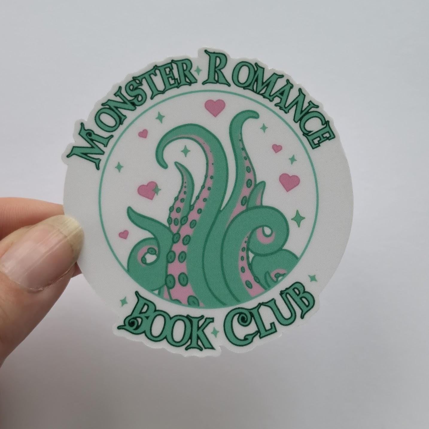 Monster Romance book club sticker | water resistant, holographic, sparkle sticker for book fans