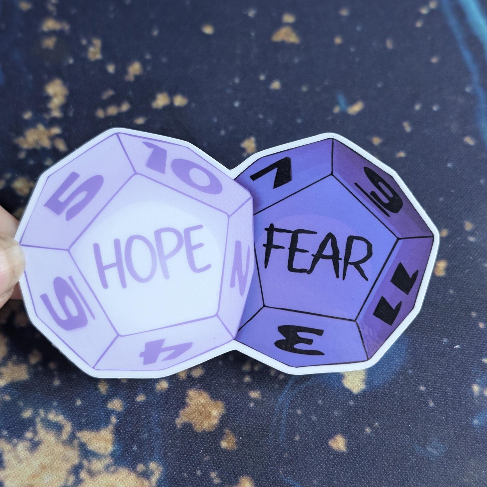 Daggerheart D12 Hope and Fear Dice sticker | Sparkle, holographic, glossy | 7 Colors, Critical roll