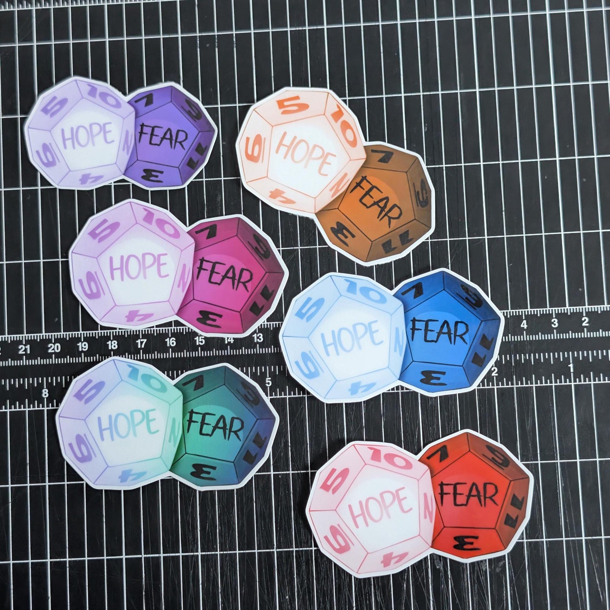 Daggerheart D12 Hope and Fear Dice sticker | Sparkle, holographic, glossy | 7 Colors, Critical roll