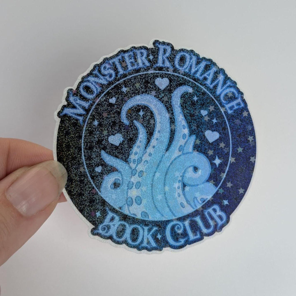 Monster Romance book club sticker | water resistant, holographic, sparkle sticker for book fans