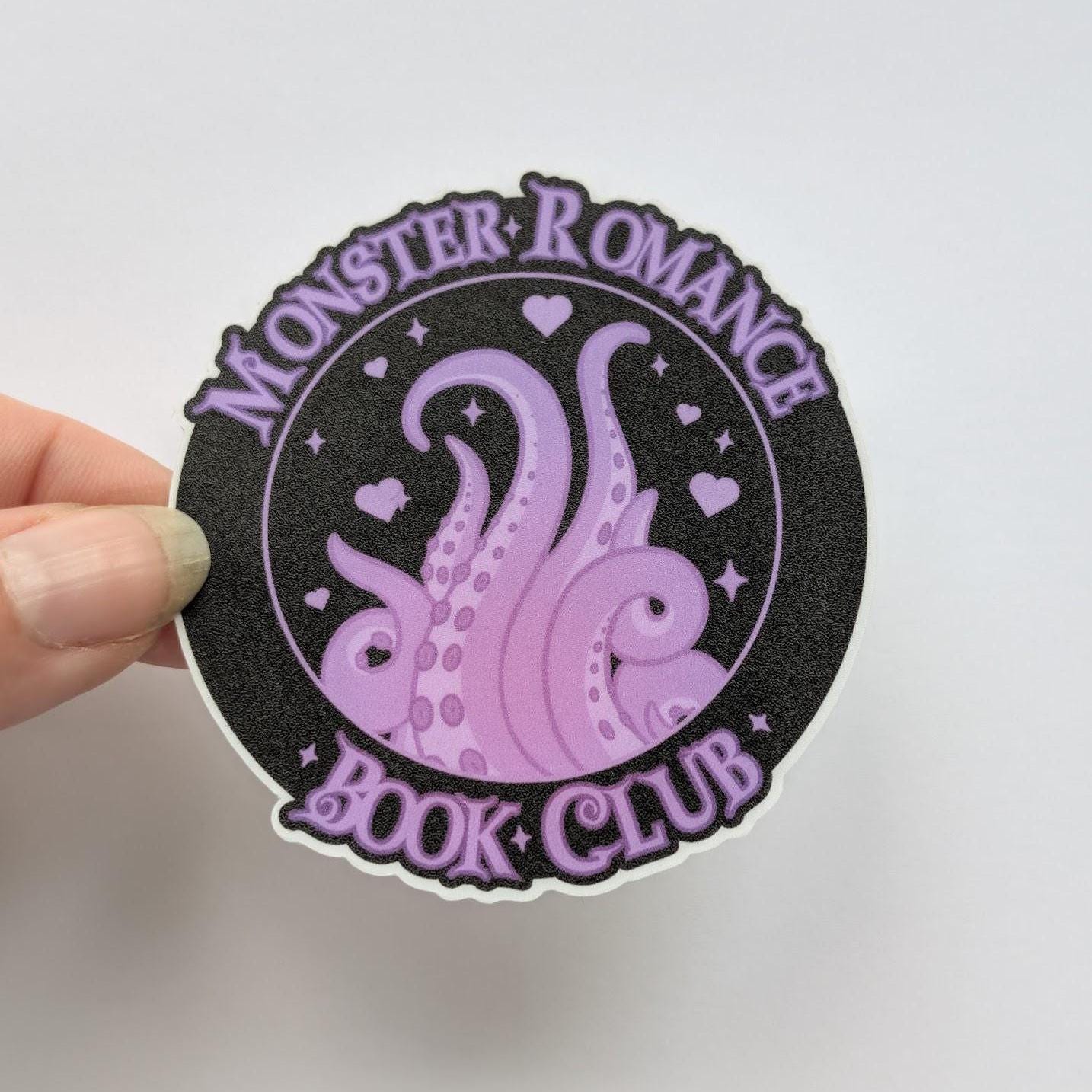 Monster Romance book club sticker | water resistant, holographic, sparkle sticker for book fans