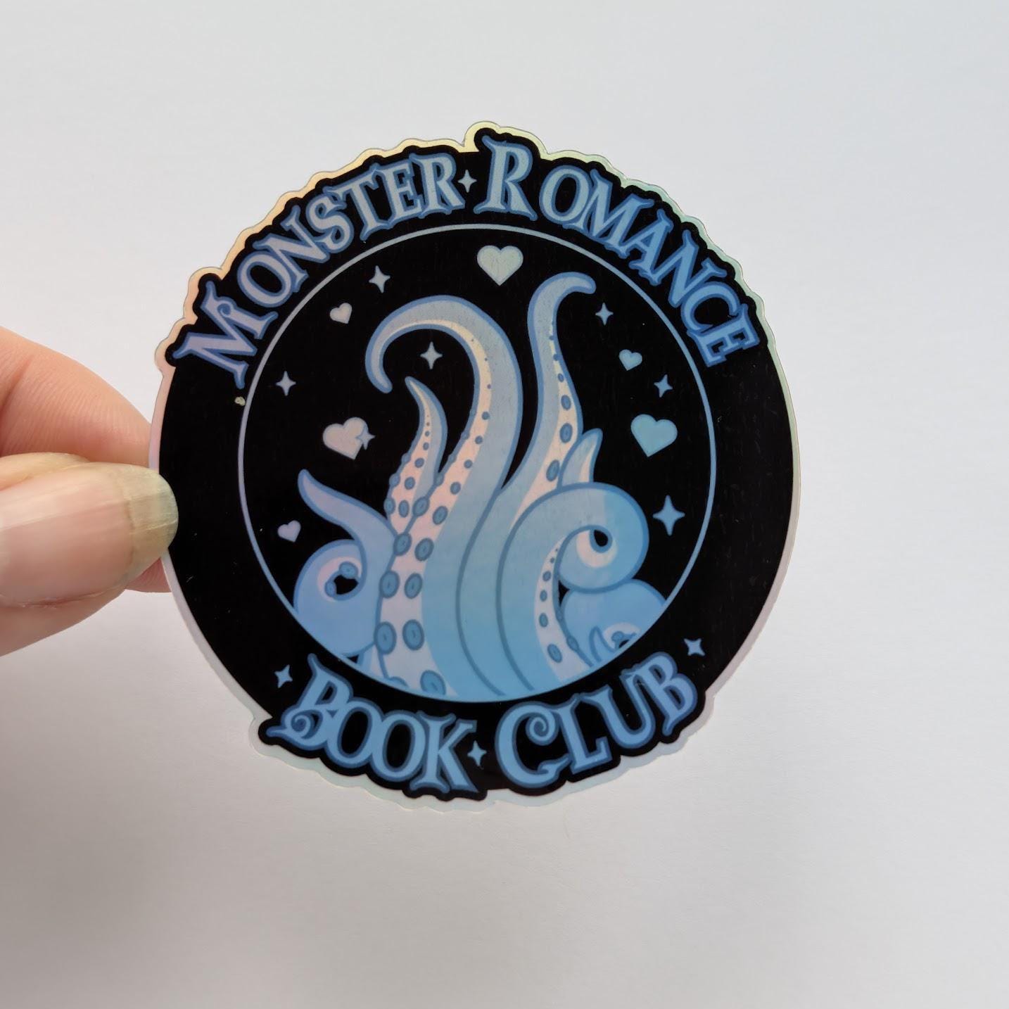 Monster Romance book club sticker | water resistant, holographic, sparkle sticker for book fans