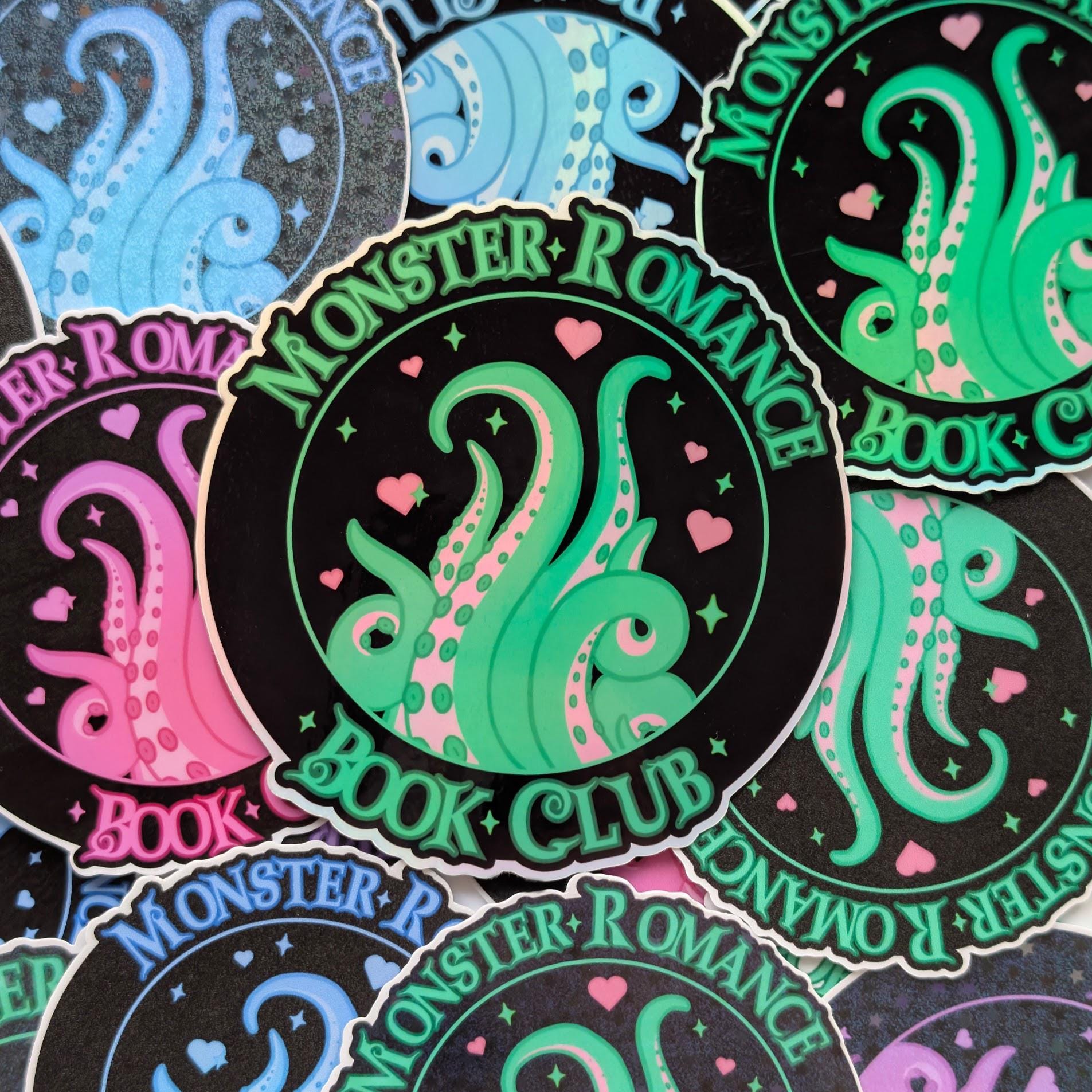 Monster Romance book club sticker | water resistant, holographic, sparkle sticker for book fans