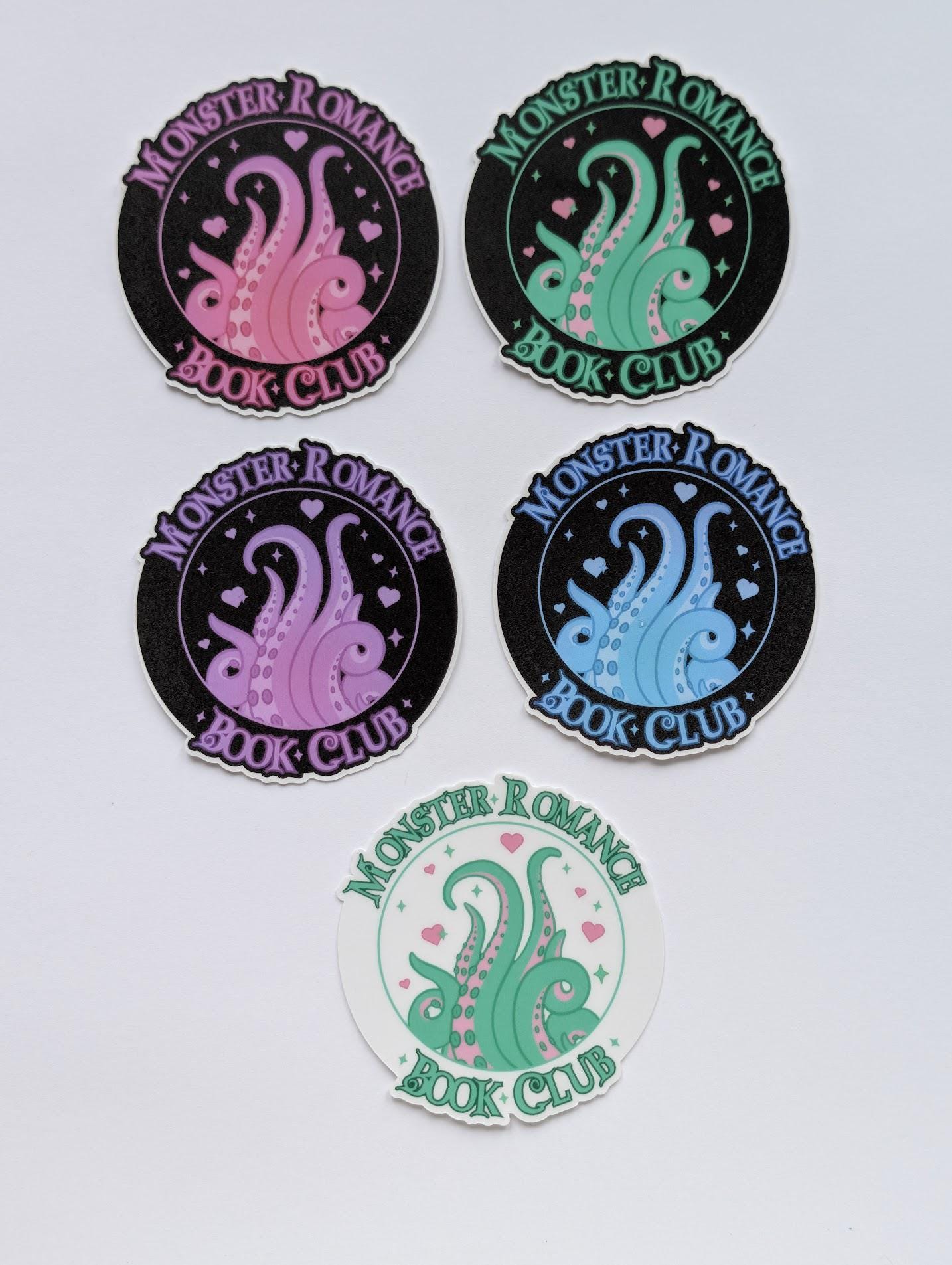 Monster Romance book club sticker | water resistant, holographic, sparkle sticker for book fans