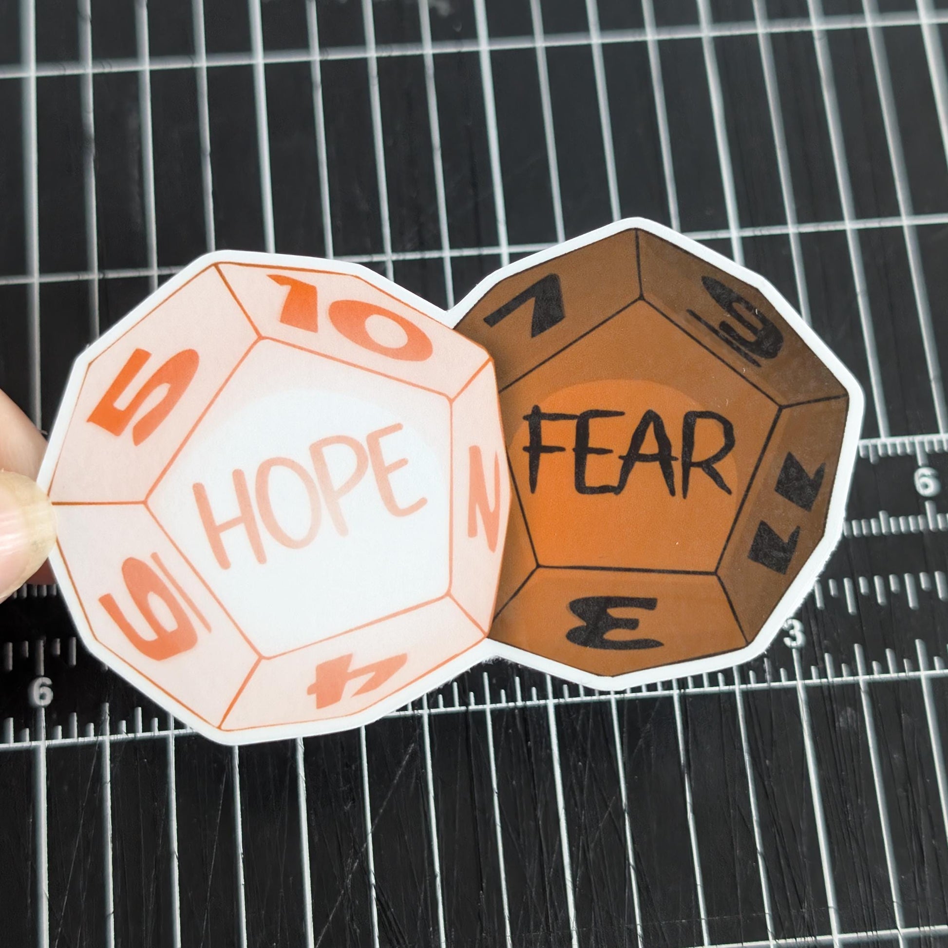 Daggerheart D12 Hope and Fear Dice sticker | Sparkle, holographic, glossy | 7 Colors, Critical roll