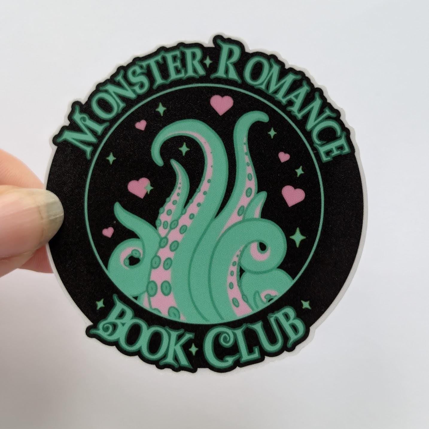 Monster Romance book club sticker | water resistant, holographic, sparkle sticker for book fans