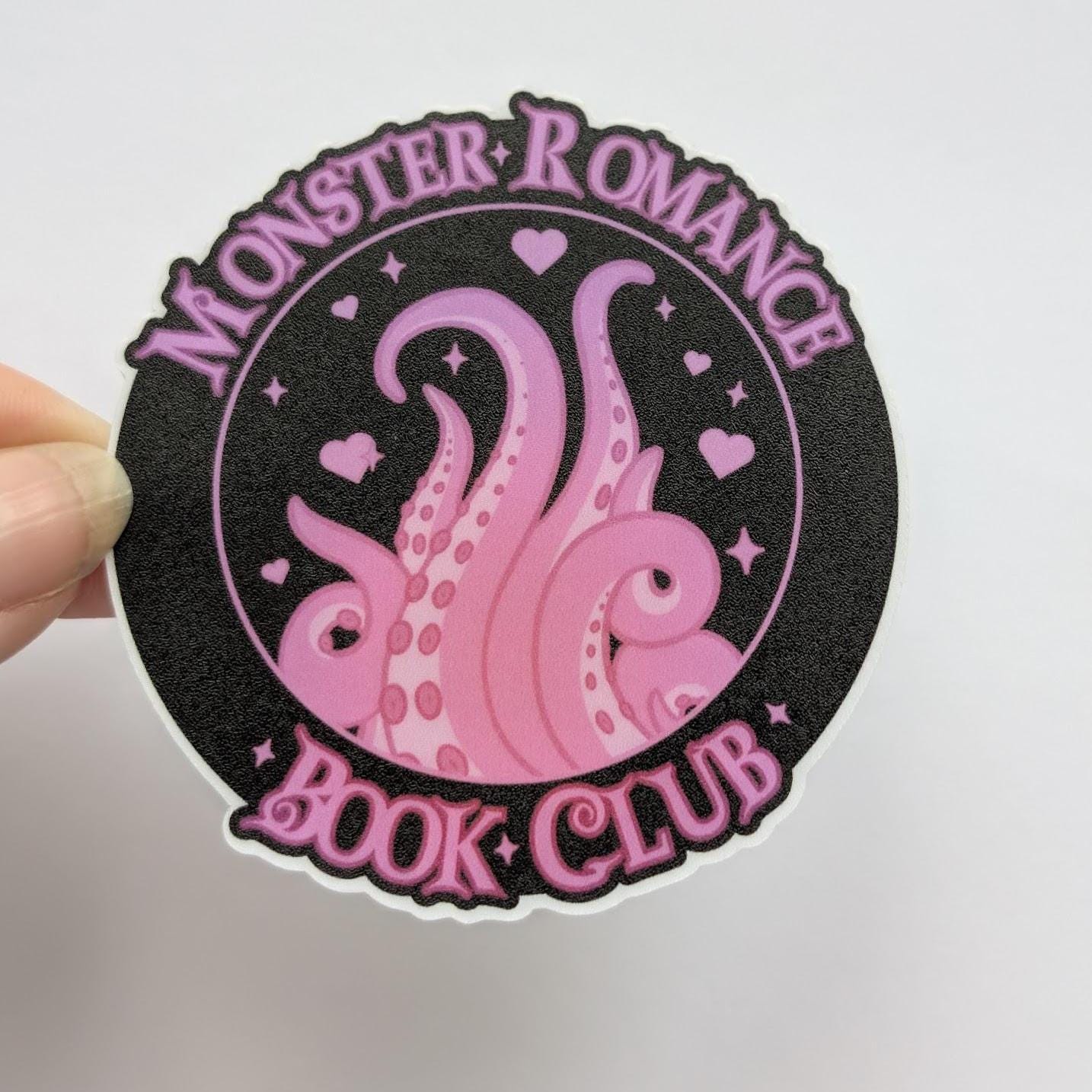 Monster Romance book club sticker | water resistant, holographic, sparkle sticker for book fans
