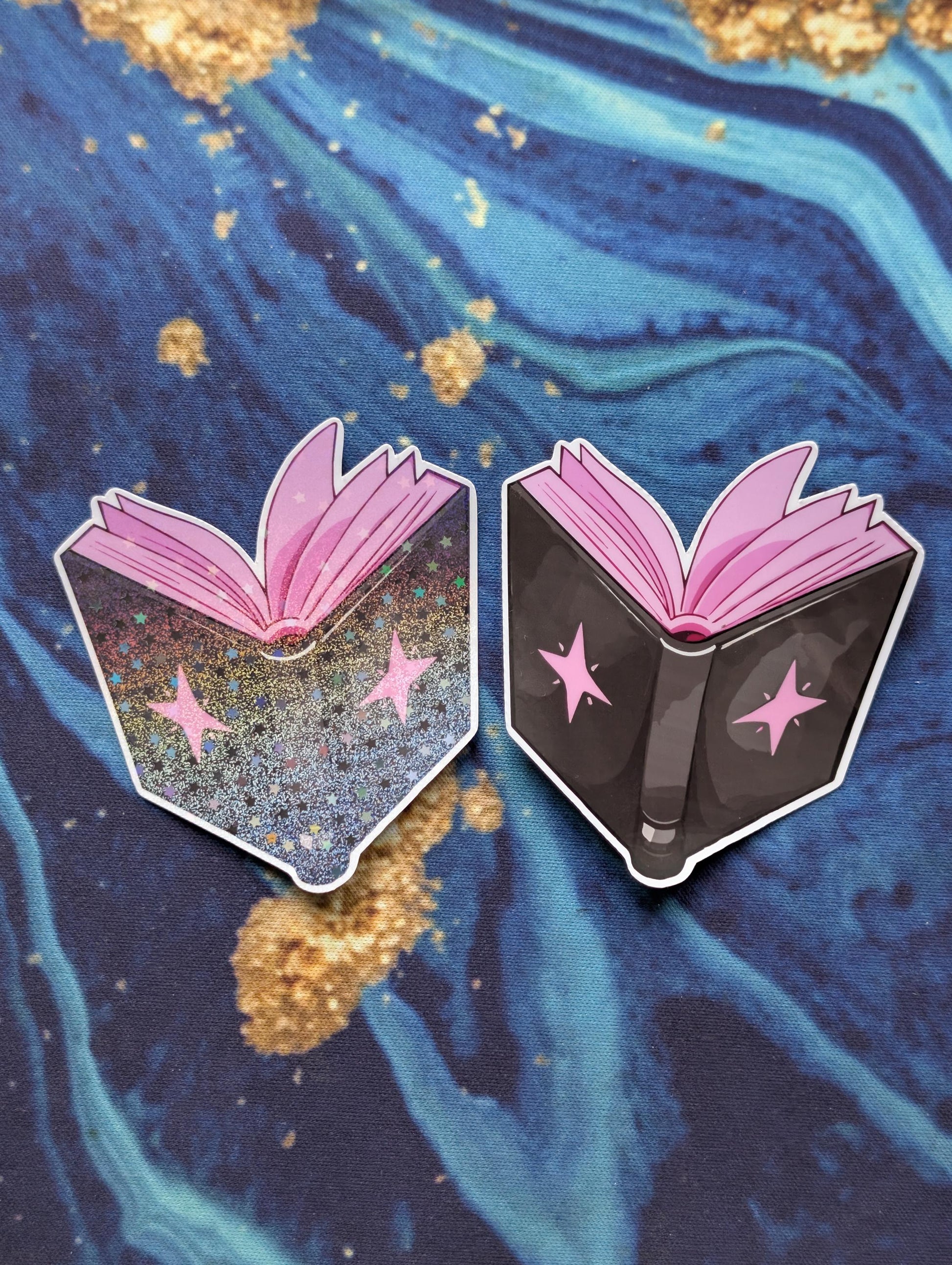 Open Book sticker | four color | spell book, reading, kindle, sparkly, holographic