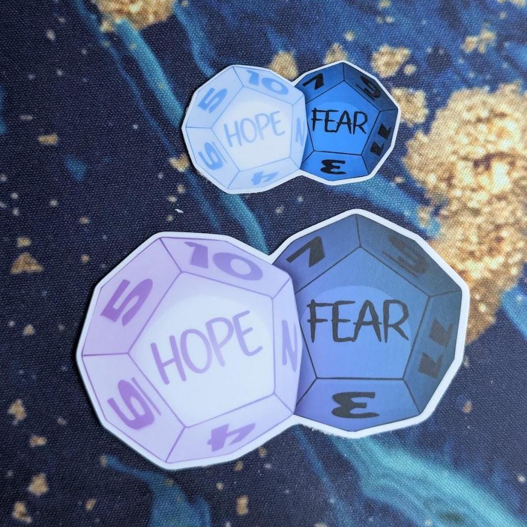 Daggerheart D12 Hope and Fear Dice sticker | Sparkle, holographic, glossy | 7 Colors, Critical roll